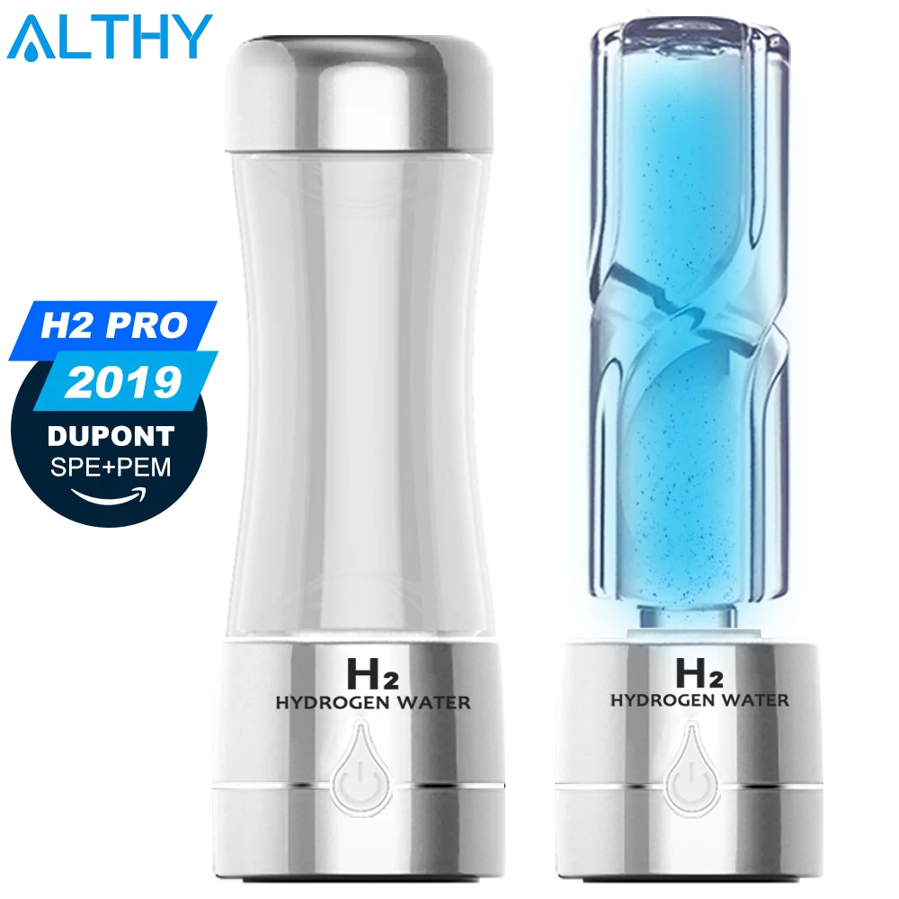 ALTHY Hydrogen Rich Water Generator Bottle DuPont SPE & PEM Dual Chamber H2 Maker lonizer Max 3000ppb
ALTHY Hydrogen Rich Water Generator Bottle DuPont SPE & PEM Dual Chamber H2 Maker lonizer Max 3000ppb