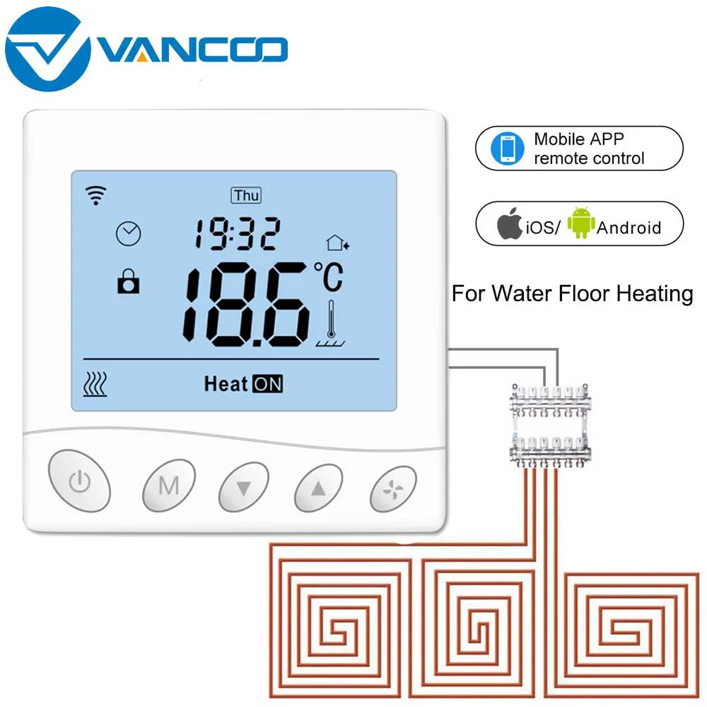Vancoo Smart WIFI Thermostat 220V for Water Heating LCD Display Underfloor Thermoregulator Floor Heating Temperature Controller
Vancoo Smart WIFI Thermostat 220V for Water Heating LCD Display Underfloor Thermoregulator Floor Heating Temperature Controller