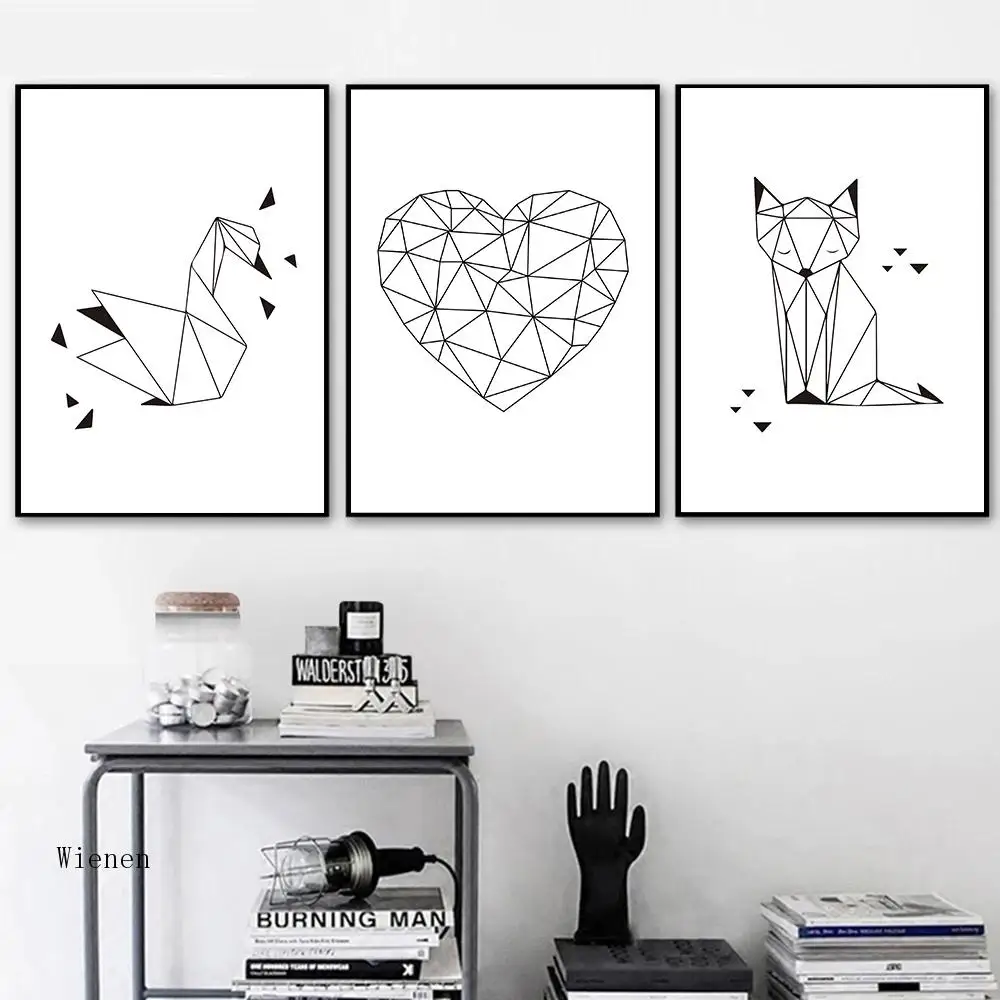 Cartoon Animal Geometric Canvas Painting Black and White Nordic Poster Swan Wall Pictures for Kids Room Baby Room Decor Unframed
Cartoon Animal Geometric Canvas Painting Black and White Nordic Poster Swan Wall Pictures for Kids Room Baby Room Decor Unframed