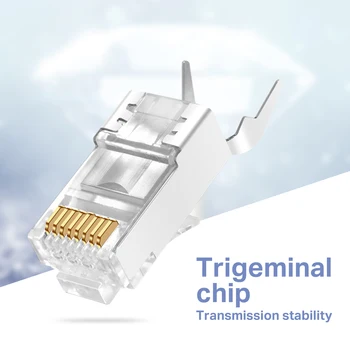 RJ45 network cable connector Ethernet cable plug Cat6a Cat7 RJ45 plug shield FTP 8P8C network crimp connector CAT5 modular
RJ45 network cable connector Ethernet cable plug Cat6a Cat7 RJ45 plug shield FTP 8P8C network crimp connector CAT5 modular