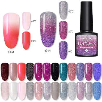 LEMOOC 8.0ml Thermal Glitter Gel Soak Off UV Gel Polish Temperature Color-changing UV Gel Varnish Nail Art varnish
LEMOOC 8.0ml Thermal Glitter Gel Soak Off UV Gel Polish Temperature Color-changing UV Gel Varnish Nail Art varnish