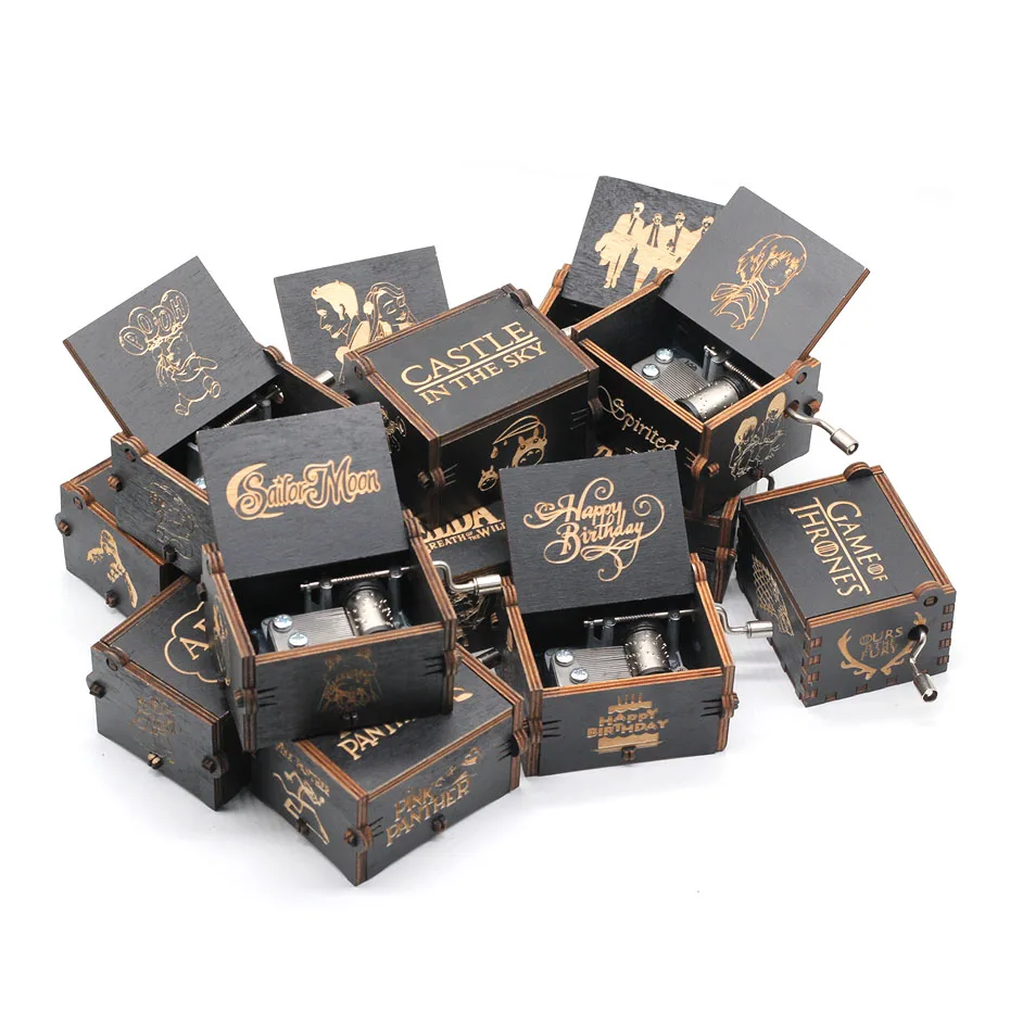 New black Castle In The Sky Game Of Thrones Star Wars Music Box Wooden Music Box Birthday Gift Antique Carved Wooden Handle
New black Castle In The Sky Game Of Thrones Star Wars Music Box Wooden Music Box Birthday Gift Antique Carved Wooden Handle
