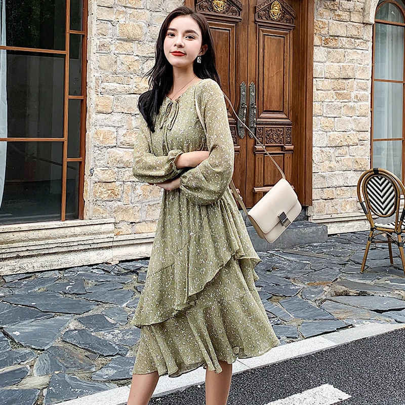 Women Chiffon Dress 2019 Autumn Spring Female Fashion Long Sleeve Retro Printed Floral Casual A-line Dresses Layered Dress
Women Chiffon Dress 2019 Autumn Spring Female Fashion Long Sleeve Retro Printed Floral Casual A-line Dresses Layered Dress