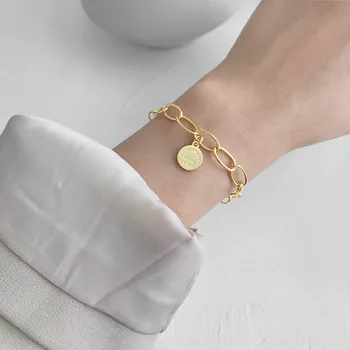S925 Sterling Silver Bracelet for Women Vintage Geometric Round Card Chain Gift for Girl
S925 Sterling Silver Bracelet for Women Vintage Geometric Round Card Chain Gift for Girl