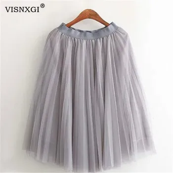 VISNXGI Women Mesh Skirts High Waist Pleated Elastic Waist A Line Fashion Pleated Skirt Fashion Spring Autumn Knee-Length Skirt
VISNXGI Women Mesh Skirts High Waist Pleated Elastic Waist A Line Fashion Pleated Skirt Fashion Spring Autumn Knee-Length Skirt