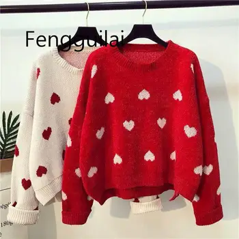 FENGGUILAI Loose Casual Women Knitted Sweater Autumn Winter Ladies O-neck Tops Pullover Korean Christmas Sweaters Hearts Knitwea
FENGGUILAI Loose Casual Women Knitted Sweater Autumn Winter Ladies O-neck Tops Pullover Korean Christmas Sweaters Hearts Knitwea