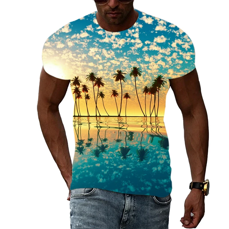 Summer Fashion Landscape Trend Men t-shirt 3D Sea Natural Scenery graphic t shirts Casual Handsome Print T-shirt Clothing Tops
Summer Fashion Landscape Trend Men t-shirt 3D Sea Natural Scenery graphic t shirts Casual Handsome Print T-shirt Clothing Tops