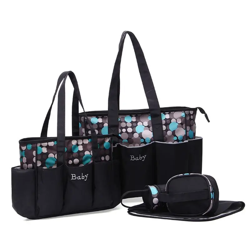 Nylon New Multifuction Dot Pattern Mommy Tote Travel Bags Set 5pcs Diaper Handbag with Changing Pad Bottle Bag
Nylon New Multifuction Dot Pattern Mommy Tote Travel Bags Set 5pcs Diaper Handbag with Changing Pad Bottle Bag
