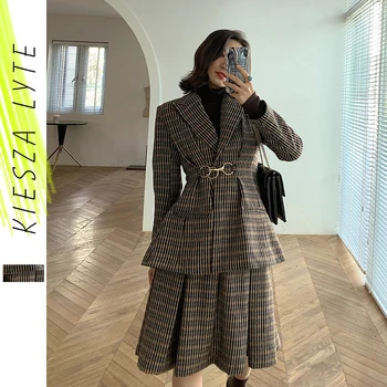 Runway Fashion Blazer Skirt Suit Woman 2020 New Vintage Plaid Pleated Woollen Suit Two-Piece Set Office Lady
Runway Fashion Blazer Skirt Suit Woman 2020 New Vintage Plaid Pleated Woollen Suit Two-Piece Set Office Lady