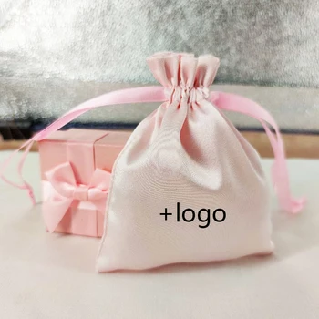 50PCS Baby Pink Silk Satin Jewelry Pouch Custom Logo Drawstring Gift Bags Virgin Hair/Candy/Makeup/Eyelash/Perfume Packaging Bag 
50PCS Baby Pink Silk Satin Jewelry Pouch Custom Logo Drawstring Gift Bags Virgin Hair/Candy/Makeup/Eyelash/Perfume Packaging Bag
