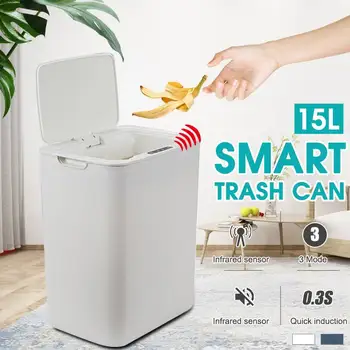 15L Smart Automatic Touchless Infrared induction Motion Sensor Home Kitchen Trash Can Wide Opening Sensor Waste Garbage Bin
15L Smart Automatic Touchless Infrared induction Motion Sensor Home Kitchen Trash Can Wide Opening Sensor Waste Garbage Bin