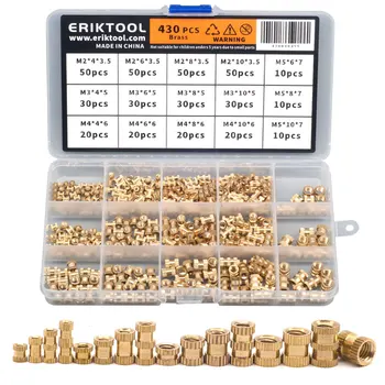 430Pcs M2 M3 M4 M5 Brass Threaded insert Nuts Set Double Knurled inject Nuts Kit Copper Thread bushing screw Inserts repair kit
430Pcs M2 M3 M4 M5 Brass Threaded insert Nuts Set Double Knurled inject Nuts Kit Copper Thread bushing screw Inserts repair kit
