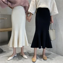 Fall Winter Korean Chic Ruffles Slim High Waist Mermaid Skirts Women Wild Solid Wrap Hip Knitted Trumpet Skirt Faldas
Fall Winter Korean Chic Ruffles Slim High Waist Mermaid Skirts Women Wild Solid Wrap Hip Knitted Trumpet Skirt Faldas