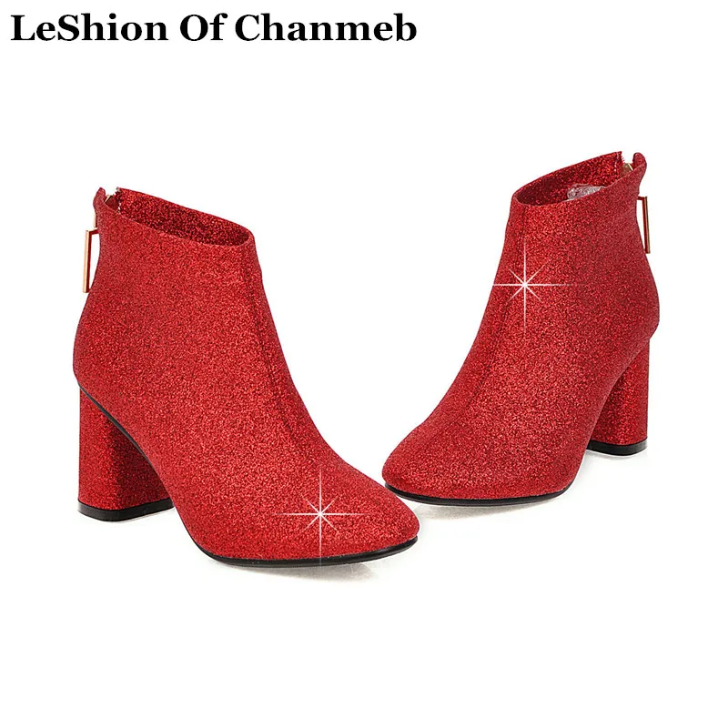 woman bling bling sequined booties ladies size 33-43 round toe block heels ankle boots sparking glitter winter shoes short boots
woman bling bling sequined booties ladies size 33-43 round toe block heels ankle boots sparking glitter winter shoes short boots