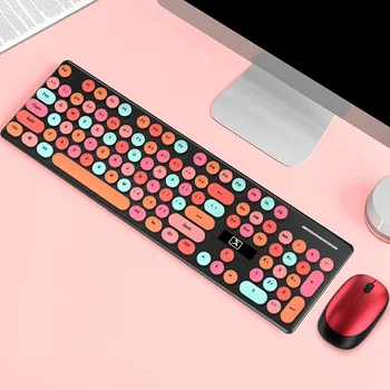Keyboard Mouse Combo Portable Home For Laptop Non Slip Desktop PC Cute Round 2.4G Wireless Office Work Full Size Mute Stylish
Keyboard Mouse Combo Portable Home For Laptop Non Slip Desktop PC Cute Round 2.4G Wireless Office Work Full Size Mute Stylish