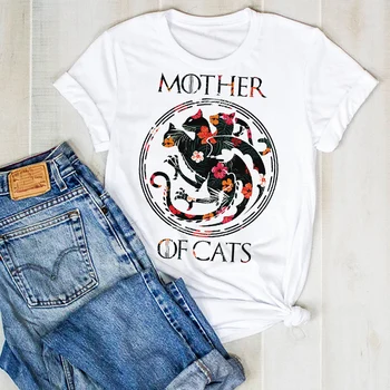 Women Lady Cartoon Mother Cat Flower Print Fashion Summer Ladies T Tee Tshirt Womens Female Top Shirt Clothes Graphic T-shirt 
Women Lady Cartoon Mother Cat Flower Print Fashion Summer Ladies T Tee Tshirt Womens Female Top Shirt Clothes Graphic T-shirt
