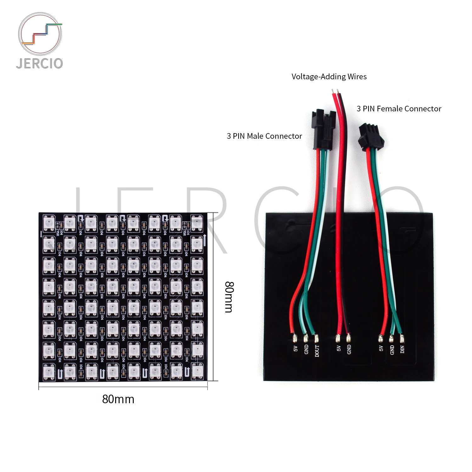 JERCIO SK6812 WS2812B Pixel Led Module Panel 8*8 Pixels Screen Matrix 2427/RGB IC Chip Individually Addressable DC5V
JERCIO SK6812 WS2812B Pixel Led Module Panel 8*8 Pixels Screen Matrix 2427/RGB IC Chip Individually Addressable DC5V