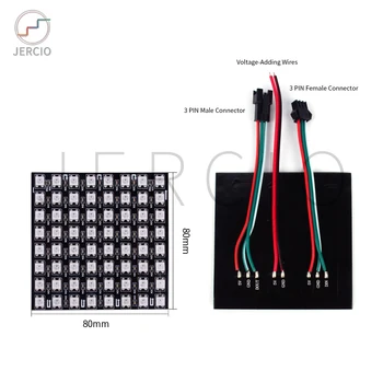 JERCIO SK6812 WS2812B Pixel Led Module Panel 8*8 Pixels Screen Matrix 2427/RGB IC Chip Individually Addressable DC5V
JERCIO SK6812 WS2812B Pixel Led Module Panel 8*8 Pixels Screen Matrix 2427/RGB IC Chip Individually Addressable DC5V