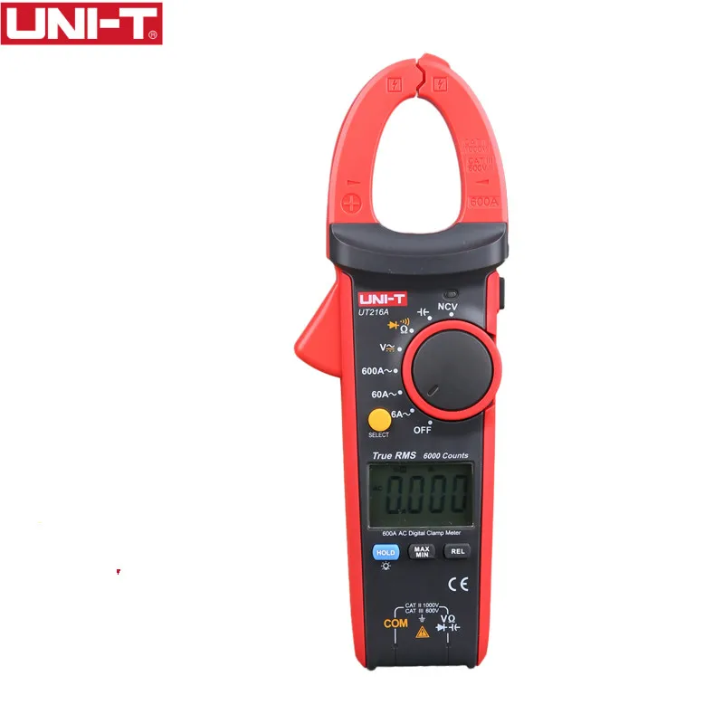 UNI-T UT216A 600A Digital Clamp Meters AC Current NCV Tester V.F.C Diode LCD Display Work Light AUTO Range Multimeters
UNI-T UT216A 600A Digital Clamp Meters AC Current NCV Tester V.F.C Diode LCD Display Work Light AUTO Range Multimeters