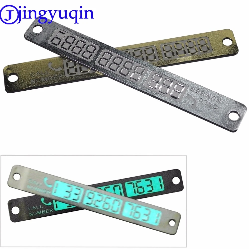 

jingyuqin 2ps Temporary Car Parking Card Telephone Number Card Notification Night Light Sucker Plate Styling Phone Number Card