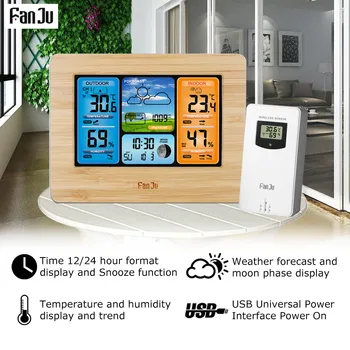 FanJu FJ3373 Digital Weather Forecast Station Wall Alarm Clock Temperature Humidity Backlight Snooze Function USB Power Supply
FanJu FJ3373 Digital Weather Forecast Station Wall Alarm Clock Temperature Humidity Backlight Snooze Function USB Power Supply