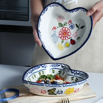 Butterfly flower heart-shaped love baking salad dessert soup rice bowl cheese baked pasta bowl tableware 
Butterfly flower heart-shaped love baking salad dessert soup rice bowl cheese baked pasta bowl tableware