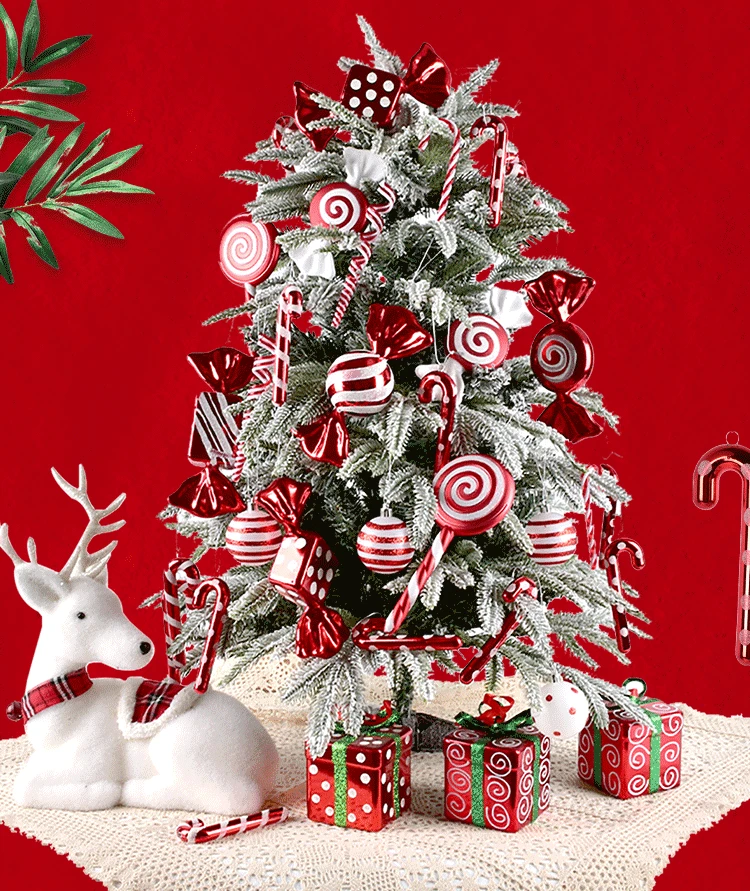 Generic Red And White Christmas Ornaments Christmas Crutches Series