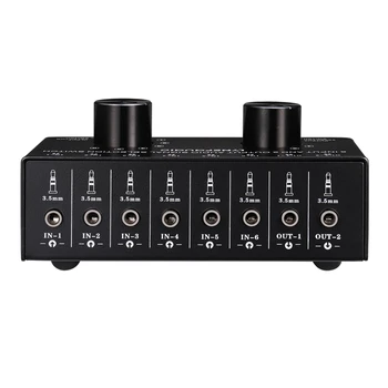 Switcher 6 in 2 Out or 2 in 6 Headphone Speaker Switch Out Stereo Sound Source Signal Selection Switch, Interface with 3.5mm Des
Switcher 6 in 2 Out or 2 in 6 Headphone Speaker Switch Out Stereo Sound Source Signal Selection Switch, Interface with 3.5mm Des