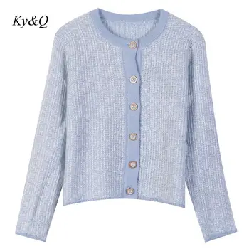 Brand Design Luxury Elegant Fall Winter Sweater 2020 Women's Round Neck Long Sleeve Mohair Blue Knit Cardigan Jacket Clothing 
Brand Design Luxury Elegant Fall Winter Sweater 2020 Women's Round Neck Long Sleeve Mohair Blue Knit Cardigan Jacket Clothing