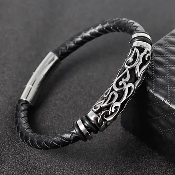 Hotsale Men Leather Bracelets Titanium Steel Bangles Men's Jewelry Cowhide Braided Trendy Bracelet Armband Pulsera Hombre
Hotsale Men Leather Bracelets Titanium Steel Bangles Men's Jewelry Cowhide Braided Trendy Bracelet Armband Pulsera Hombre