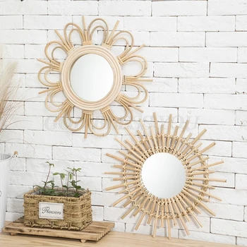 Rattan Innovative Art Homestay Decoration Makeup Mirror Dressing Bathroom Wall Hanging Mirrors Craft Photo Props Drop Shipping
Rattan Innovative Art Homestay Decoration Makeup Mirror Dressing Bathroom Wall Hanging Mirrors Craft Photo Props Drop Shipping
