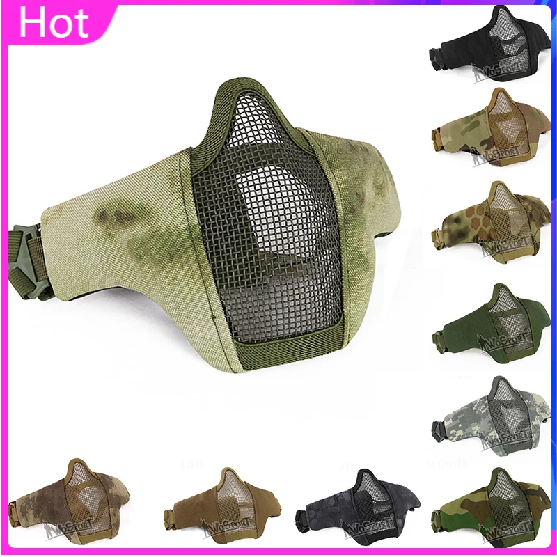Tactical Half Face Mask Metal Mesh Breathable Protective Hunting Army Mask Airsoft Military Cs Shooting Combat Masks Men Women
Tactical Half Face Mask Metal Mesh Breathable Protective Hunting Army Mask Airsoft Military Cs Shooting Combat Masks Men Women