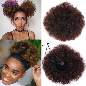 XIYUE High Puff Afro Curly Wig Ponytail Drawstring Short Afro Kinky Pony Tail Clip in Synthetic Hair Bun Updo Hair Extensions
XIYUE High Puff Afro Curly Wig Ponytail Drawstring Short Afro Kinky Pony Tail Clip in Synthetic Hair Bun Updo Hair Extensions