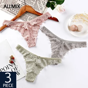 ALLMIX 3Pcs/lot Sexy Women's Lace Panties Set Underwear Seamless Thongs Hollow Out G-String With Bow Female Briefs Soft Lingerie
ALLMIX 3Pcs/lot Sexy Women's Lace Panties Set Underwear Seamless Thongs Hollow Out G-String With Bow Female Briefs Soft Lingerie