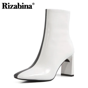 Rizabina Women Genuine Leather Ankle Boots Mixed Color Zipper Square Toe Thick High Heel Party Shoes Outdoor Fashion Size 34-40
Rizabina Women Genuine Leather Ankle Boots Mixed Color Zipper Square Toe Thick High Heel Party Shoes Outdoor Fashion Size 34-40