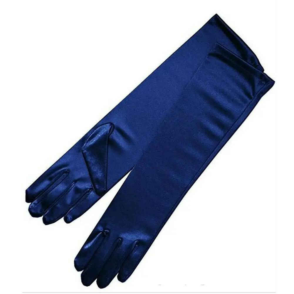 

1PC Girl Lady Satin Short Finger Wrist Gloves Smooth Evening Party Formal Prom Costume Stretch Gloves Red White Etiquette Glove