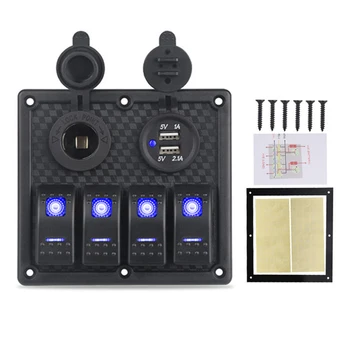 Marine 4 Gang Toggle Switch Panel 12V 24V Rocker Switch with breakers For Car Rv Truck Boat Accessories
Marine 4 Gang Toggle Switch Panel 12V 24V Rocker Switch with breakers For Car Rv Truck Boat Accessories