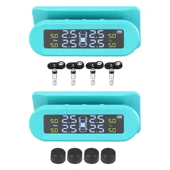 Tire Pressure Monitoring Convenient Practical User-friendly Design T05 Car Solar and USB Charging Temp Alarm System Blue 
Tire Pressure Monitoring Convenient Practical User-friendly Design T05 Car Solar and USB Charging Temp Alarm System Blue