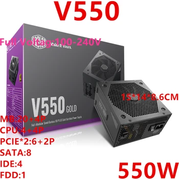 

New PSU For Cooler Master Brand ATX 80plus Gold Full Module Game Mute Power Supply 550W Power Supply V550