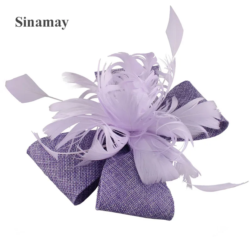 Light Purple Sinamay Wedding Headwear Elegant Women Fashion Fascinator Hair Accessories With Fancy Feathers Hair Clip Headdress
Light Purple Sinamay Wedding Headwear Elegant Women Fashion Fascinator Hair Accessories With Fancy Feathers Hair Clip Headdress