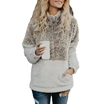 Casual Women Sweatshirt Patchwork Autumn Long Sleeve Sweatshirts Stand Collar Zip Pocket Hoodies & Sweatshirts ropa mujer
Casual Women Sweatshirt Patchwork Autumn Long Sleeve Sweatshirts Stand Collar Zip Pocket Hoodies & Sweatshirts ropa mujer