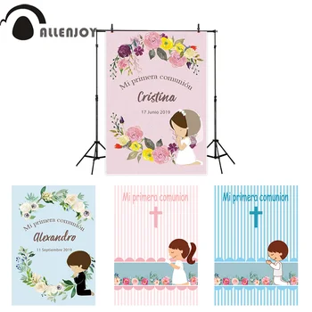 Allenjoy First Communion Party Decor Pink Blue Stripes Flowers Cross Event Photographic Background Princess Party Photo Zone
Allenjoy First Communion Party Decor Pink Blue Stripes Flowers Cross Event Photographic Background Princess Party Photo Zone