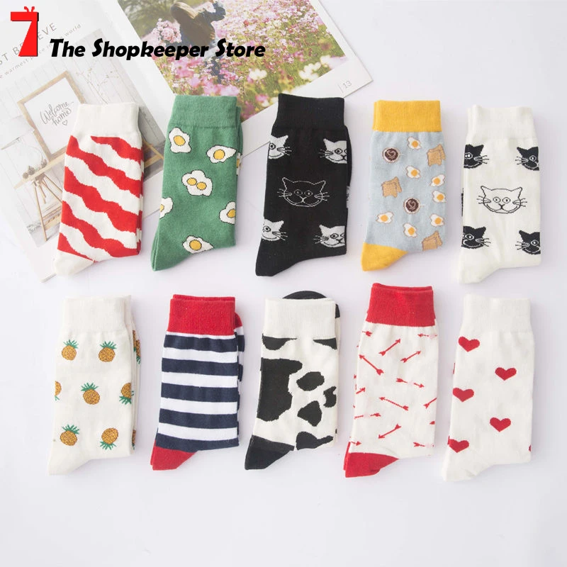 2020 New Trendy Socks For Women Sweet Creative Simple Cartoon Striped Cat Pineapple Pattern Cotton Socks Female
2020 New Trendy Socks For Women Sweet Creative Simple Cartoon Striped Cat Pineapple Pattern Cotton Socks Female