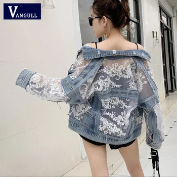 Vangull Jeans Jackets 2020 New Summer Long Sleeve Large Size Women's Coat Loose Lace Patchwork top Jacket Ladies denim coat
Vangull Jeans Jackets 2020 New Summer Long Sleeve Large Size Women's Coat Loose Lace Patchwork top Jacket Ladies denim coat