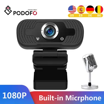 Podofo Webcam 1080P Pc camera Microphone Web camera Cover For PC Computer Webcam USB Plug For Win 7 8 10 Android ISO
Podofo Webcam 1080P Pc camera Microphone Web camera Cover For PC Computer Webcam USB Plug For Win 7 8 10 Android ISO