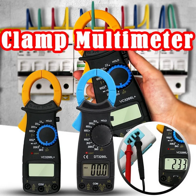 VC3266L Digital Amper Clamp Meter Multimeter Handheld Current Pincers Voltmeter Ammeter AC/DC Ohm Voltage Tester | Инструменты