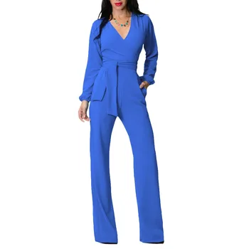 Autumn V Neck Sashes Jumpsuit Women Long Sleeve Casual Rompers Overalls Sexy Office Lady Long Jumpsuits
Autumn V Neck Sashes Jumpsuit Women Long Sleeve Casual Rompers Overalls Sexy Office Lady Long Jumpsuits