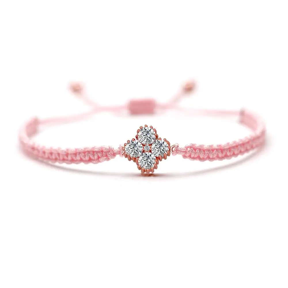 Creative CZ Crystal Copper Flower Charm Hand Knot Macrame Bracelet Women Men Pink Red Thread Noble Modern Stylish Zircon Jewelry
Creative CZ Crystal Copper Flower Charm Hand Knot Macrame Bracelet Women Men Pink Red Thread Noble Modern Stylish Zircon Jewelry