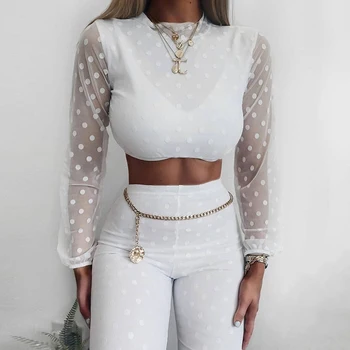 Sexy Mesh TWO PIECE SET Women Crop Top Polka Dot Tunic Pants Outfits Suit Club Party 2 Piece Set High Waist Clubwear Birthday pc
Sexy Mesh TWO PIECE SET Women Crop Top Polka Dot Tunic Pants Outfits Suit Club Party 2 Piece Set High Waist Clubwear Birthday pc