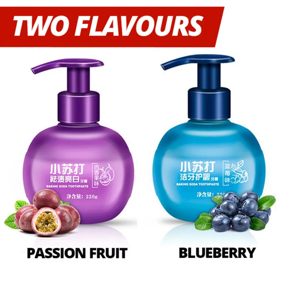 220g Passion Fruit Blueberry Toothpaste Stain Removal Whitening Baking Soda Toothpaste Fight Bleeding Gums Toothpaste #2
220g Passion Fruit Blueberry Toothpaste Stain Removal Whitening Baking Soda Toothpaste Fight Bleeding Gums Toothpaste #2